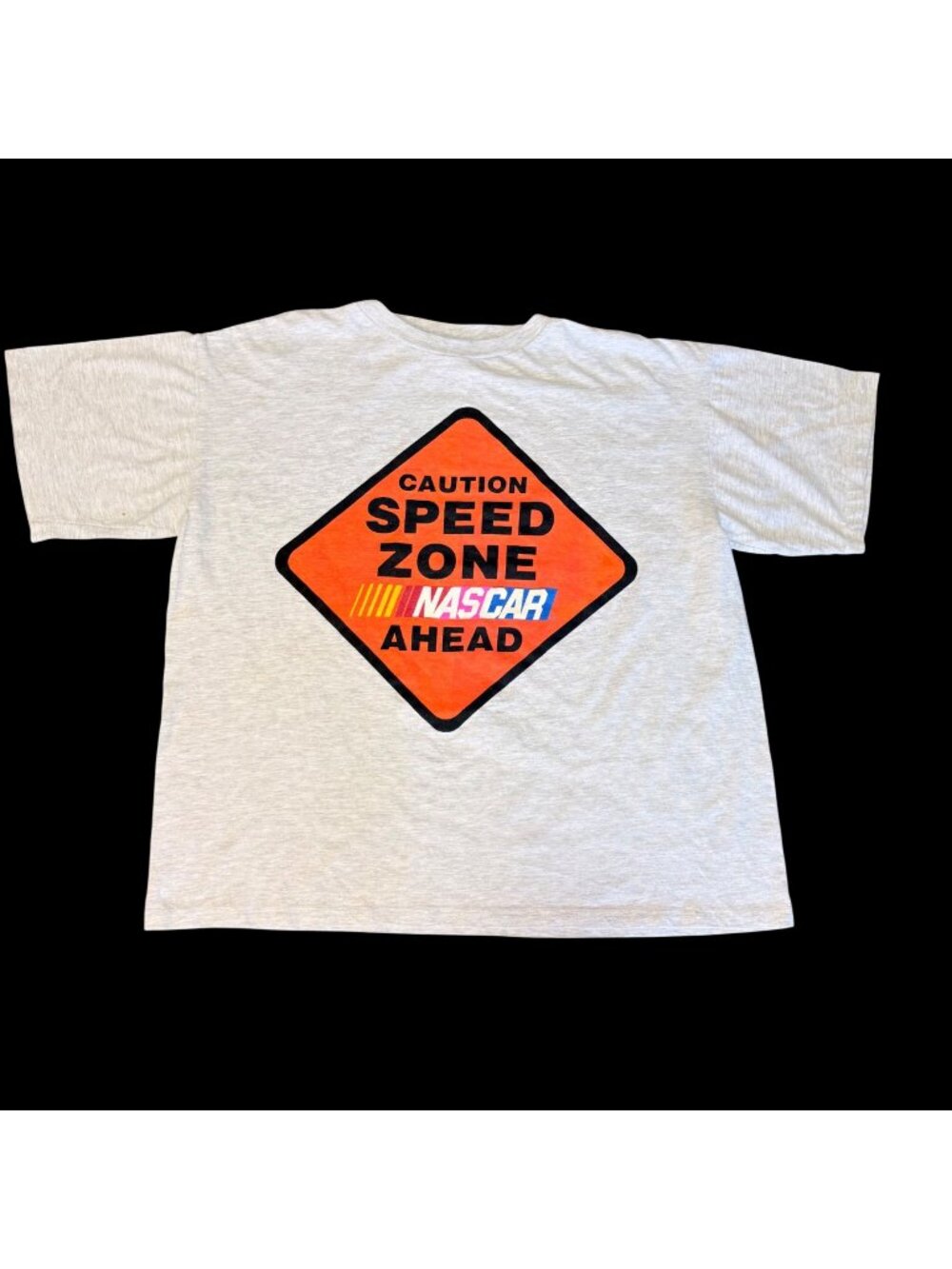Looney Tunes NASCAR Speed Zone Graphic T-Shirt 1995 Gray Cotton Short Sleeve